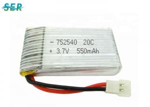 China 3.7V 550mAh 20C Rate RC Plane Battery , Helicopter Micro Drone Battery 752540 702030 Hobby factory