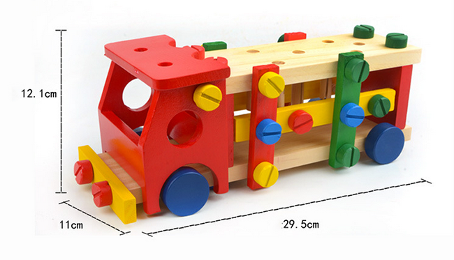 Reassembly screws car disassembly car nut combination tool intelligence wooden toy