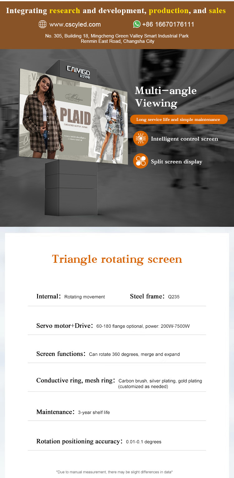 Outdoor Rotating LED Screen Led Advertising Screen Full Color Waterproof LED Display Screen