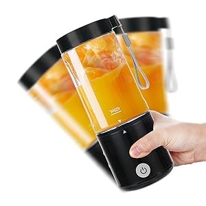 Portable Blender, Vaeqozva USB Rechargeable Smoothie on the Go Blender Cup with Straws, Protein Shakes Fruit Mini Mixer