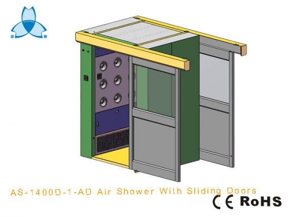 China Personal  Interlocked Air Shower Room Auto Single - Leaf Slidng Doors For 2 persons factory