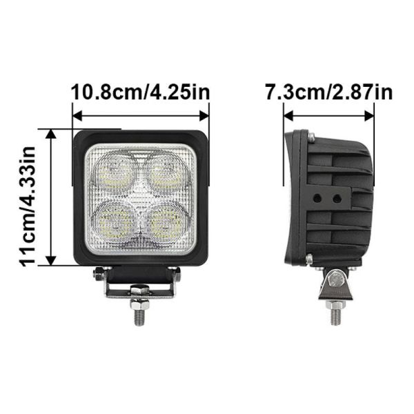 High Power LED Mining Lights 40W Square Truck Lights 12V Customized