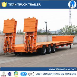China Tri - axle Multi Axle Trailer / lowbed trailer with hydraulic loading ramps factory