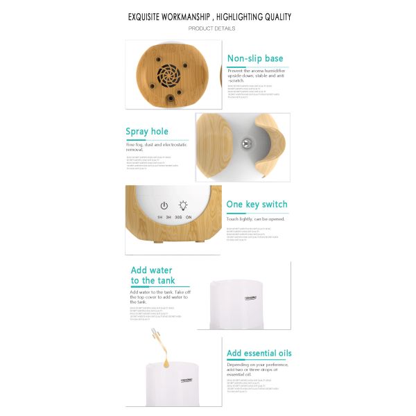 Portable 5W 20㎡ 200ml Ultrasonic Aromatherapy Diffuser