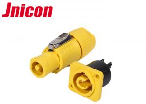 China Powercon Waterproof Plug Socket , Yellow IP44 Waterproof 3 Pin Plug And Socket on sale
