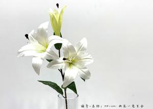 China High Imitation Multiple Artificial Lily Flower Branch With 2 Flowers And A Bud 79 CM factory