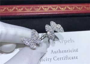 China 18K White Gold Van Cleef And Arpels Butterfly Ring With 70 Diamonds factory
