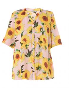 China Sunflower Print Womens Fashion Blouses Casual Tee Shirts In Summer Size XS - XXL on sale