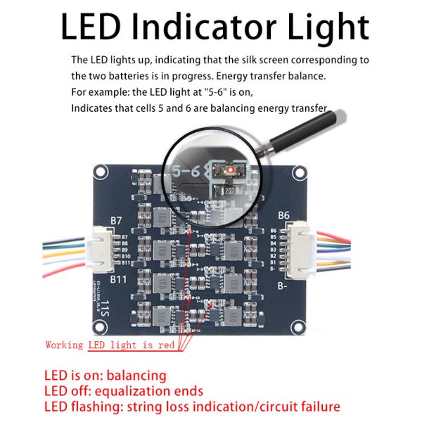 Inductive Balancing BMS 1A Active Equalizer NCM / LFP Battery 8S Active Balancer