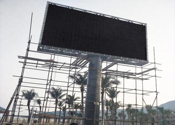 China Large Outdoor Full Color Steel Frame P6 P8 P10 Advertising LED Billboards With Column factory