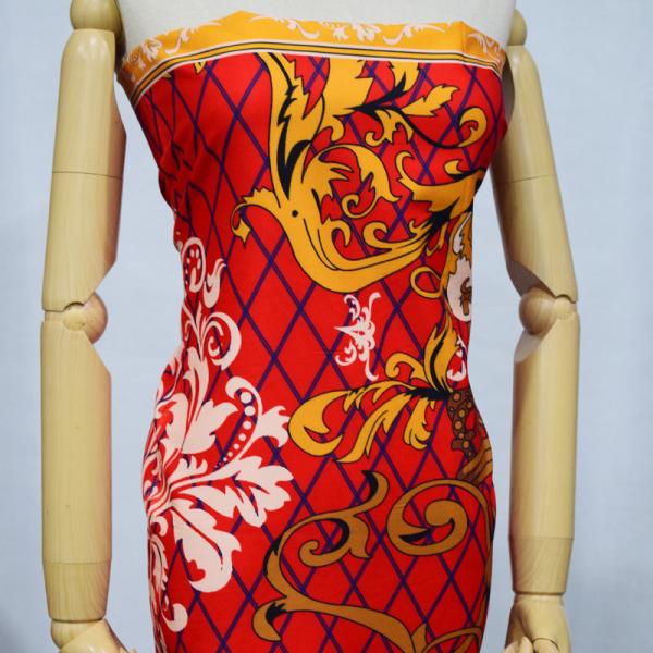 Royal Blue 100% Polyester Digital Print Fabric For Skirt