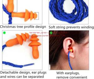 China Soft Silicone Corded Ear Plugs ears Protector Reusable Hearing Protection Noise Reduction Earplugs Earmuff factory