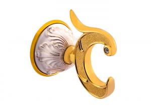 China OEM and ODM Bathroom Sets Decorative Robe Hooks Plate Gold Painted Finishing on sale