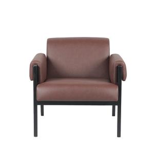 China Hotel Furniture Set PU Leather Metal Frame Occasional Chair Height 73cm factory