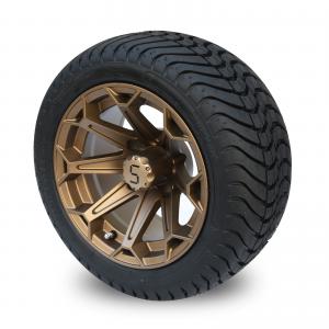 China Golf Cart 12 Inch Bronze Aluminum Wheels and 215/35-12 Low Profile DOT Tyres Assembly 4x4 Bolt Pattern factory