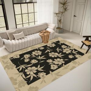 China Household Printed Living Room Floor Rug Light Luxury Pattern Coffee Table Blanket factory
