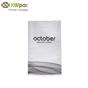 Resealable Coffee Packing Bags With One Way Degassing Valve / Aluminum Foil Side Gusset Pouch