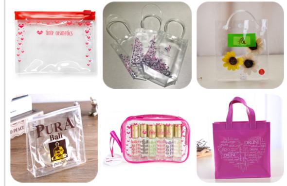 Custom PVC Packing Bag , Clear PVC Pouch Bag With Pouch Button