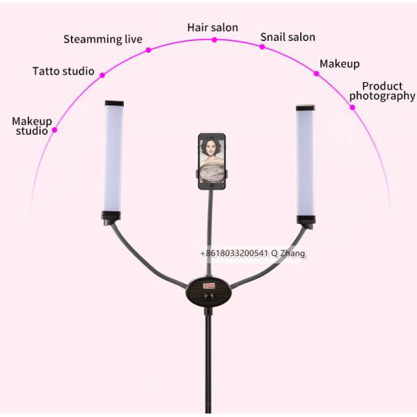 48W 4800lm Double Arms LED Fill Light Eyelash Extensions Professional Tripod Stand