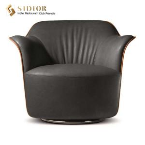China 90cm Length Modern Leisure Chair Stainless Steel Base Pu Leather Armchair on sale