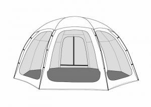 China Octagon Waterproof Polycotton Outdoor Camping Tent With Aluminum Frame Pole 4*4*2.4M factory