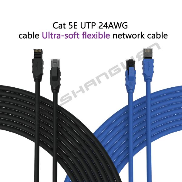 Cat5E Round UTP 24AWG UTP Soft 4pair CE UL Multiple Copper Twist 100% Oxygen Free Copper Patch Cord Ethernet Cable Cat5E Cable