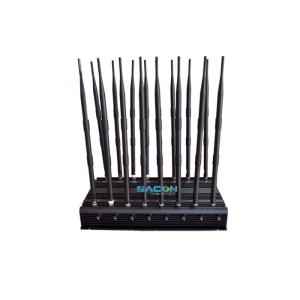 Buy cheap Desktop Wifi Mobile Phone Signal Jammer 16 Bands With 38w Power , 238x60x395mm from wholesalers