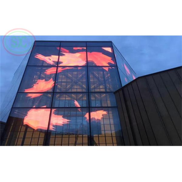 SMD3535 7500cd/m2 transparent P7.82-15.628 Mesh LED display with competitive