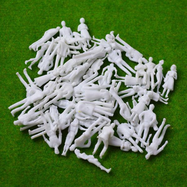 1:75 scale model white people 2.5cm high ABS plastic white color figures