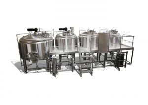 China 3500L Electric Heating 4 Vessel Brewhouse With Dimple Plate Jacket For Fermentation System factory