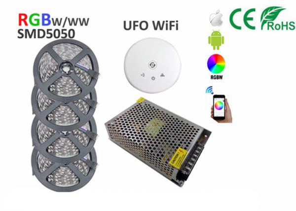 China 20m LED Strip Light Kit 5050 RGBW RGBWW 1200LEDs 60LEDs/M UFO WiFi controller factory