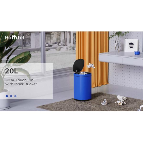 30L/40L/50L Capacity Powder Coating Office Trash Can with Touch Button Sustainable Button Open Bin