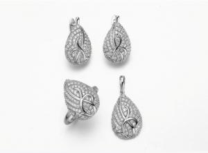 China Letters Carved Silver 925 Jewelry Set Ladies Sterling Silver Conch Earrings on sale