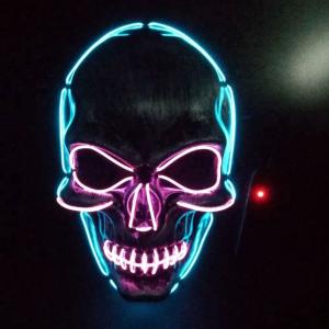 China Light Up EL Wire Halloween LED Face Mask DC3V 10 Color Optional factory
