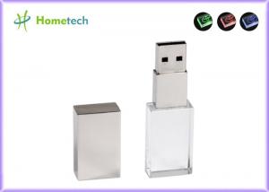 China Gift Custom Logo Rose  / Gold / Copper / Silver Transparent 32GB USB2.0 15mb/s LED Light Flash Drive factory