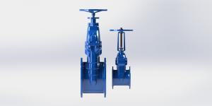 China Non Rising Stem Blue Water Gate Valve With Two Side Sealing Seal 100% Leak Tight factory