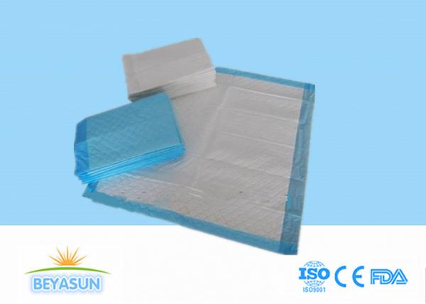 China Blue / White Disposable Bed Pads , Incontinence Hospital Absorbent Pads factory