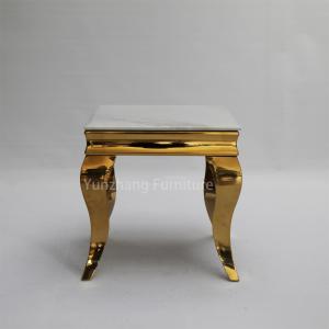 China Gold Metal Base White Marble Table Scratch Resistant Sofa Decorated Table factory