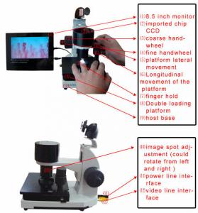China High Accuracy Nail Folding Microcirculation Microscope with High Definition Video Screen 8 inch factory