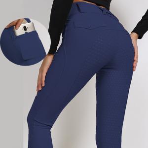 China Navy Grip Riding Gear Legging Equestrian Breeches With Pocket on sale