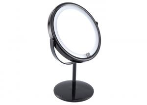China PU Leather Small Round Makeup Mirror Rotatable Round Cosmetic Mirror on sale