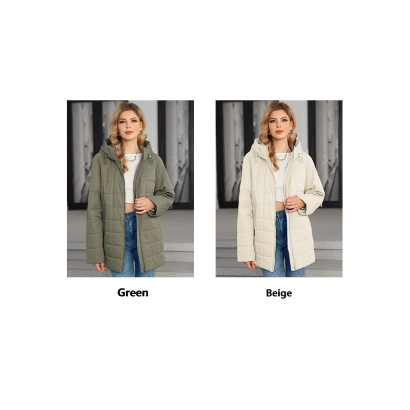 Black Ladies Light Puffer Jacket 74cm 76cm Length Lightweight Packable Jacket