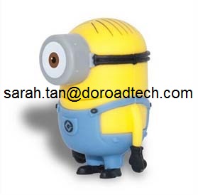 High Quality Real Capacity Cartoon PVC USB Flash Drives, Robot-shaped USB