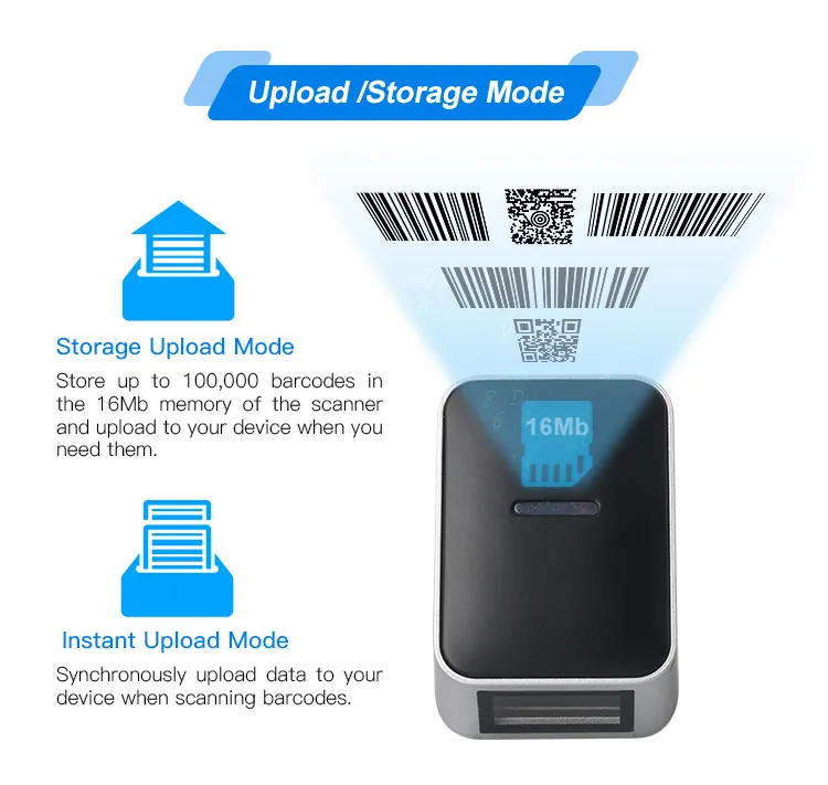 DYscan DI9010C-2D Wireless Bluetooth Barcode Scanner Finger Wearable