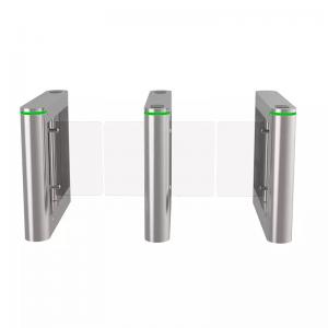 China BLDC Motor Swing Barrier Gate High Security Glass Arm Face Scan Recognition on sale