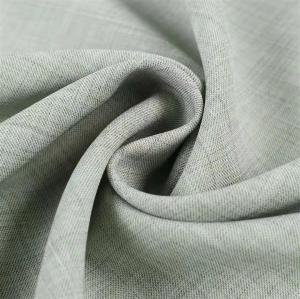 China 25% Cationic+72%Recycled Polyester+3%SP Dyeing Plain Fabric for Suit Trousers Windcoat factory