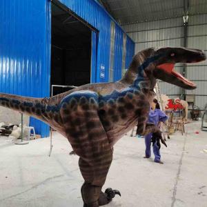 China Handmade Realistic Dinosaur Costume Hidden Legs Lifelike Raptor Costume factory