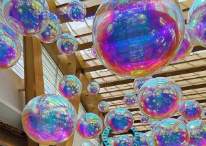 China Decorative Inflatable Rainbow Mirror Ball Big Shiny Ball Advertising 5ft Diameter factory