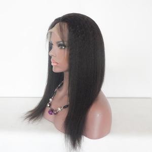China Yaki style 130% density  full lace wig/ lace front wig remy human hair factory