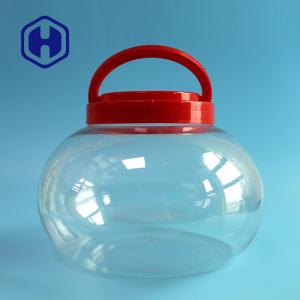 China 3740ml 126oz Large Pickle Round PET Plastic Jar With Lid And Handle Gift Packaging factory